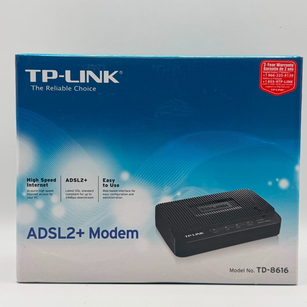 TP-LINK TD-8817 ADSL2+ Modem Router Ethernet USB Dual Firewall Black